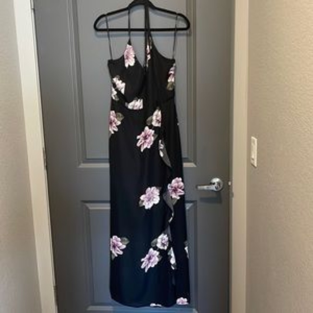 Black floral maxi dress